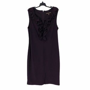 Adrienne Vittadini Purple Ruffled Sheath Dress 6